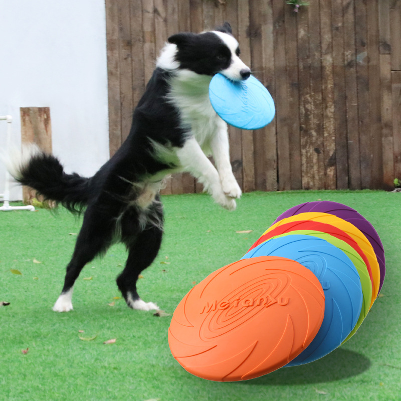 Flying Disc Dog Training Toy - Jouet interactif en silicone en forme